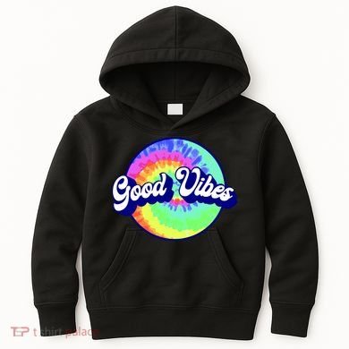 70s Retro Groovy Hippie Good Vibes Kids Hoodie