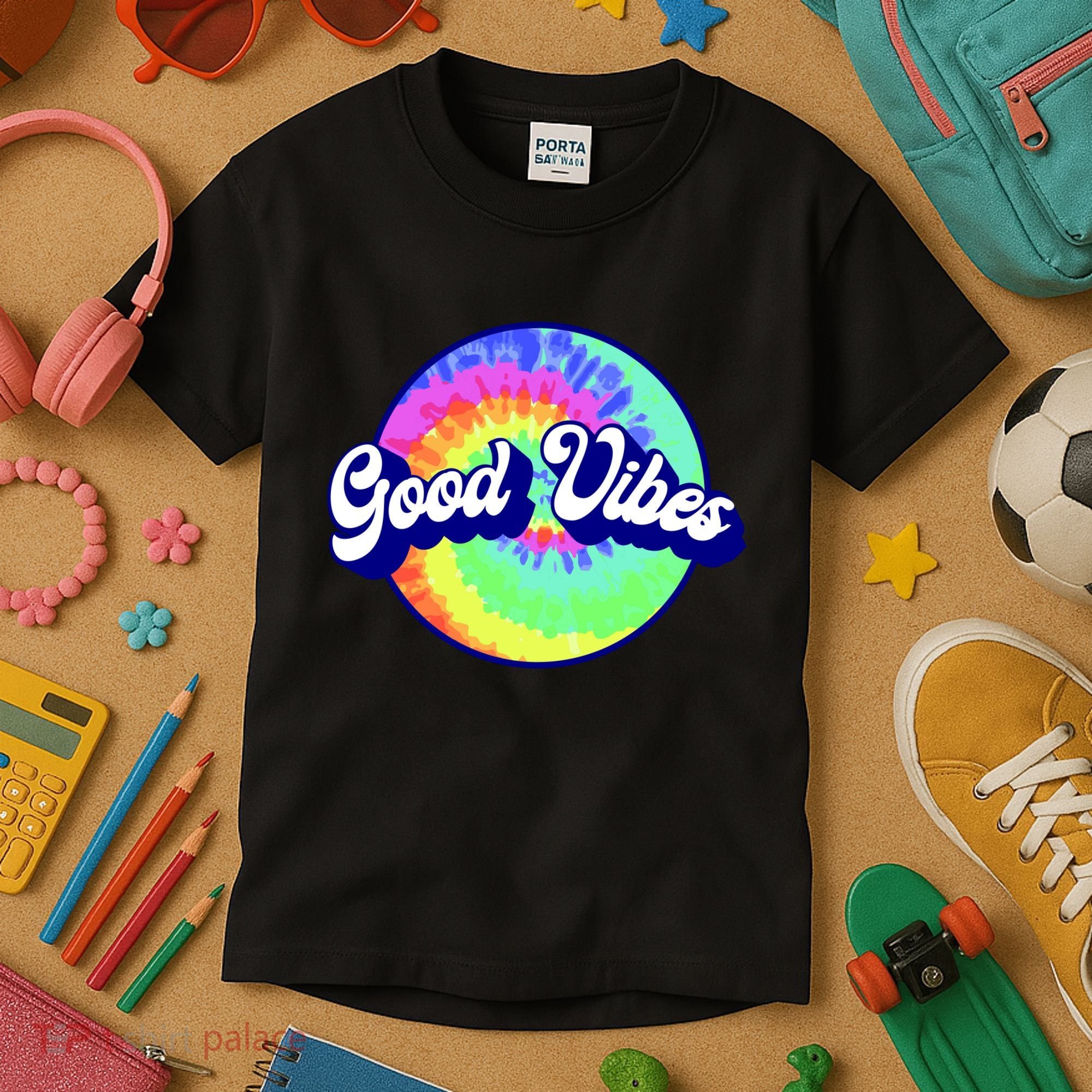 70s Retro Groovy Hippie Good Vibes Kids T-Shirt