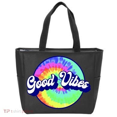 70s Retro Groovy Hippie Good Vibes Tote Bag