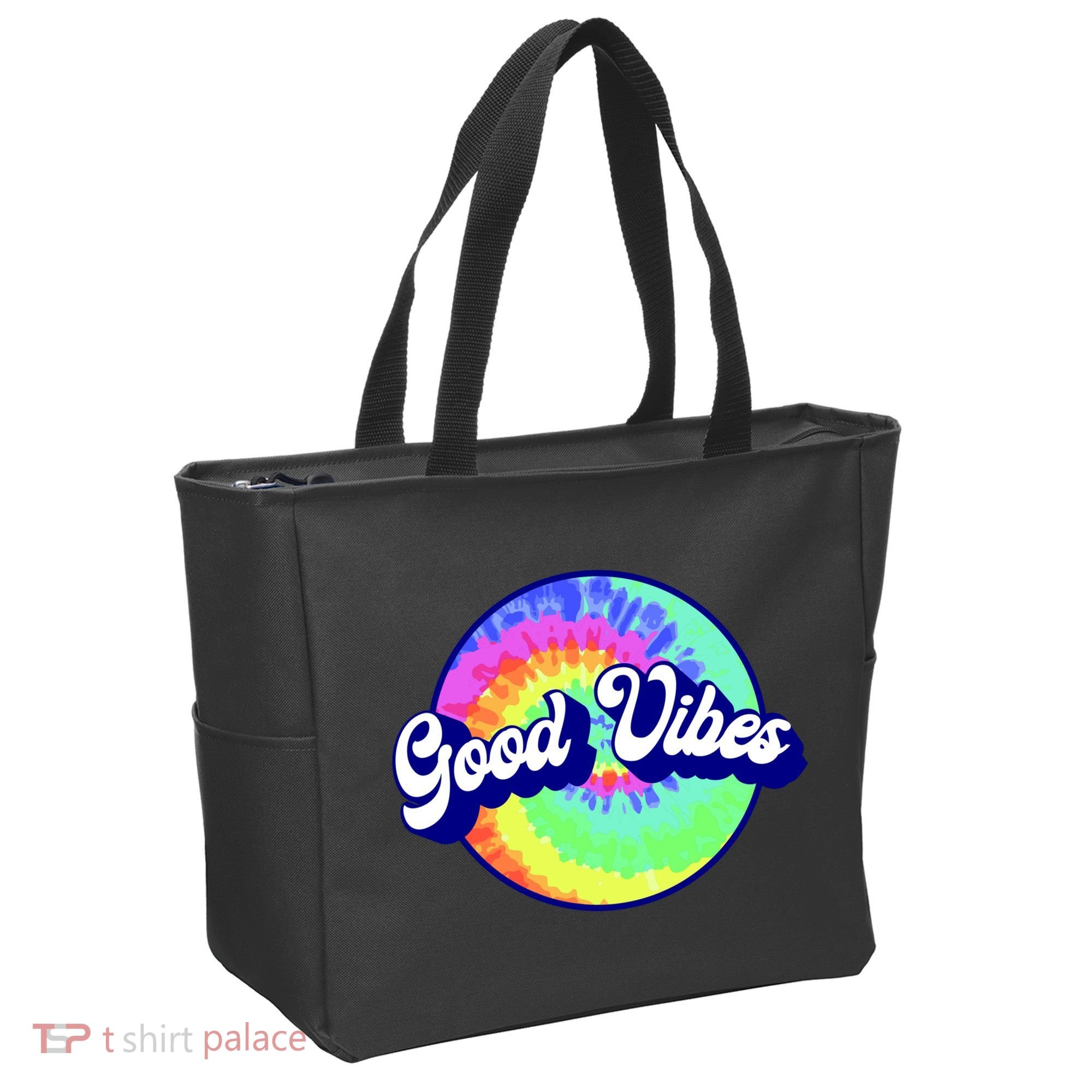 70s Retro Groovy Hippie Good Vibes Tote Bag
