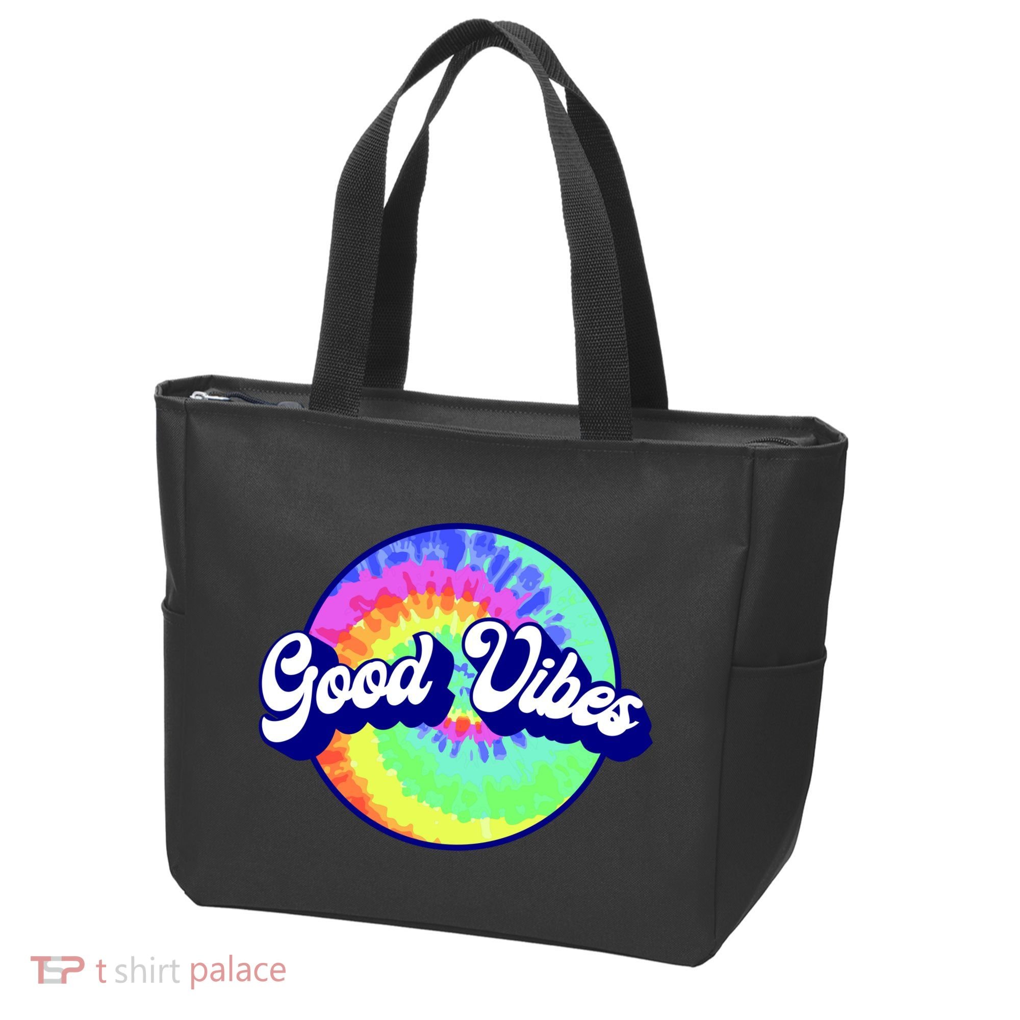 70s Retro Groovy Hippie Good Vibes Tote Bag