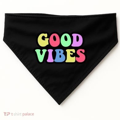 70s Retro Groovy Hippie Good Vibes Bold USA-Made Doggie Bandana
