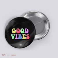 70s Retro Groovy Hippie Good Vibes Bold Button thumb 0