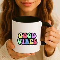 70s Retro Groovy Hippie Good Vibes Bold Coffee Mug thumb 3