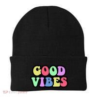 70s Retro Groovy Hippie Good Vibes Bold Beanie thumb 0