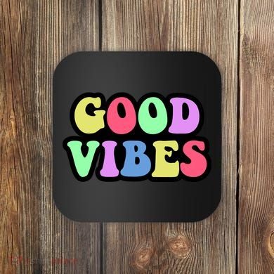 70s Retro Groovy Hippie Good Vibes Bold Coaster