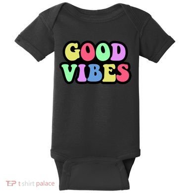 70s Retro Groovy Hippie Good Vibes Bold Baby Bodysuit