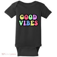 70s Retro Groovy Hippie Good Vibes Bold Baby Bodysuit thumb 0