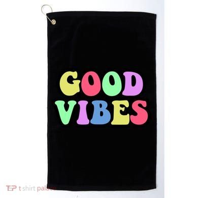 70s Retro Groovy Hippie Good Vibes Bold Golf Towel