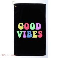 70s Retro Groovy Hippie Good Vibes Bold Golf Towel thumb 0