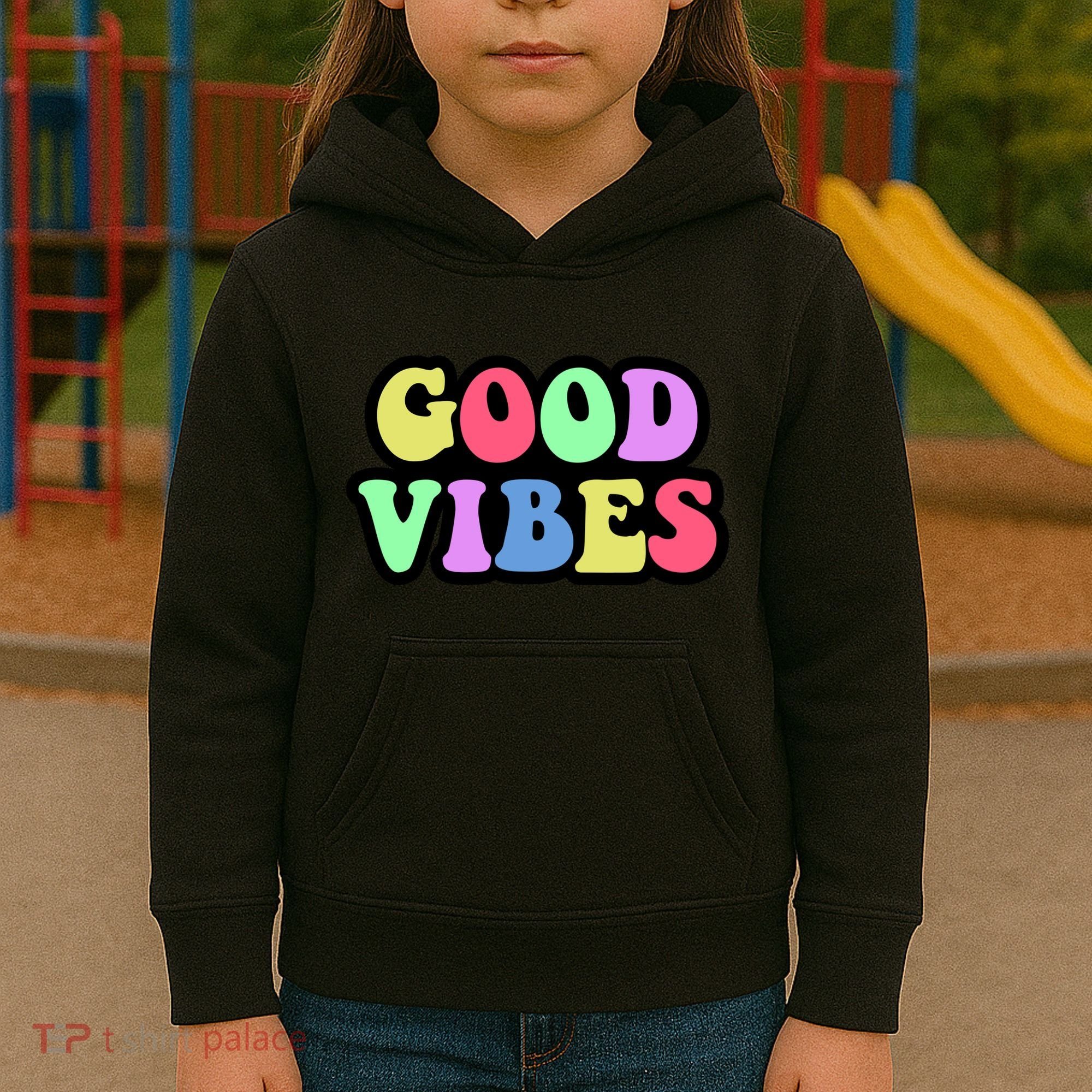 70s Retro Groovy Hippie Good Vibes Bold Kids Hoodie