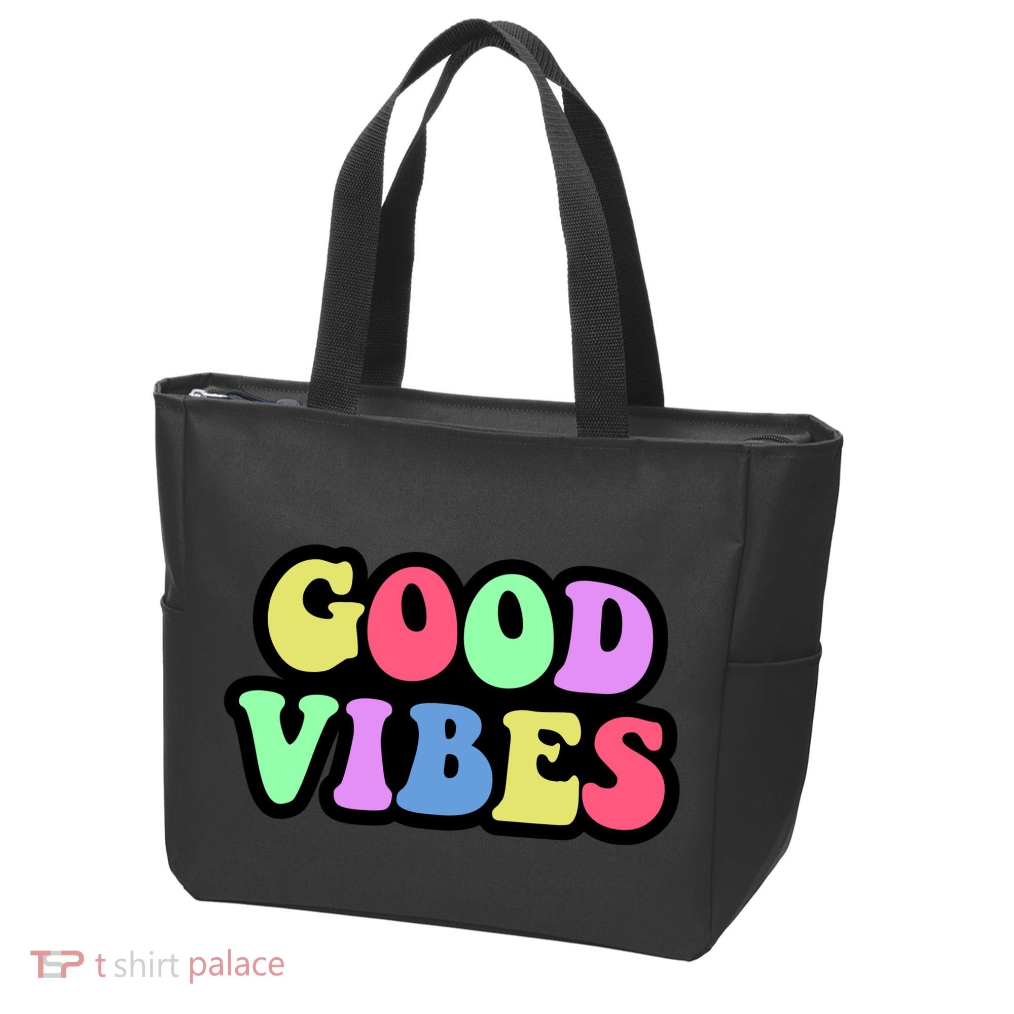 70s Retro Groovy Hippie Good Vibes Bold Tote Bag