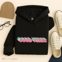 70s Retro Groovy Hippie Good Vibes Repeat Hoodie thumb 4