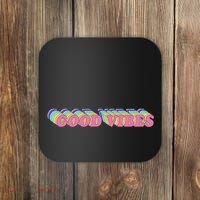 70s Retro Groovy Hippie Good Vibes Repeat Coaster thumb 0