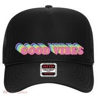 70s Retro Groovy Hippie Good Vibes Repeat Hat thumb 0