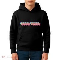 70s Retro Groovy Hippie Good Vibes Repeat Kids Hoodie thumb 4