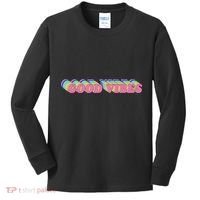 70s Retro Groovy Hippie Good Vibes Repeat Kids Long Sleeve Shirt thumb 0
