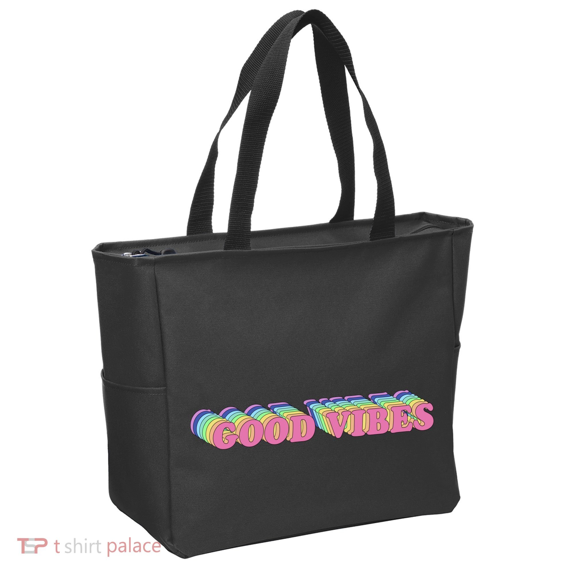 70s Retro Groovy Hippie Good Vibes Repeat Tote Bag