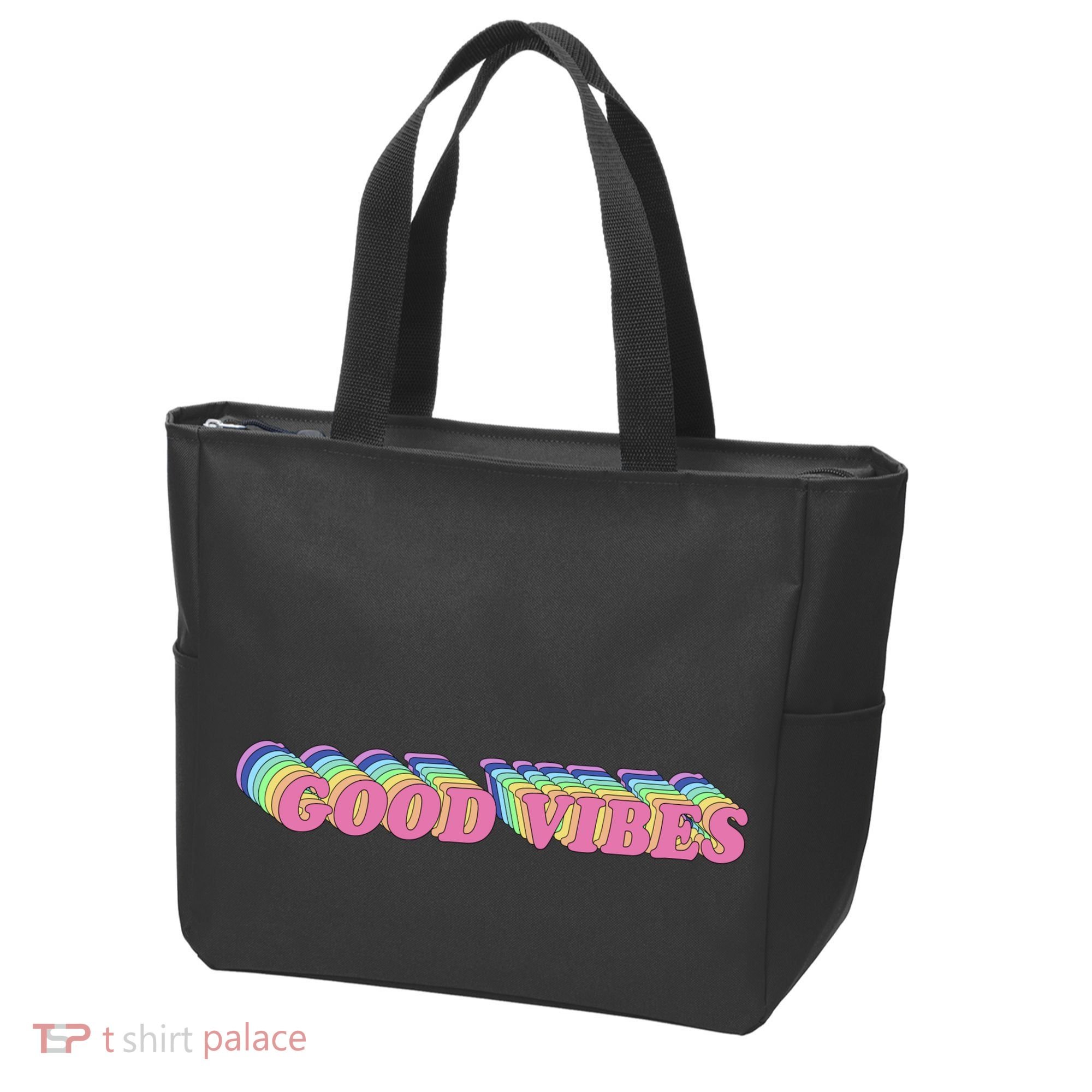 70s Retro Groovy Hippie Good Vibes Repeat Tote Bag