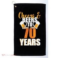 70th Birthday Cheers & Beers To 70 Years Golf Towel thumb 0