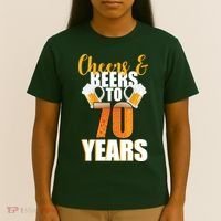70th Birthday Cheers & Beers To 70 Years T-Shirt thumb 4