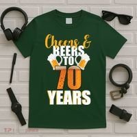 70th Birthday Cheers & Beers To 70 Years T-Shirt thumb 5