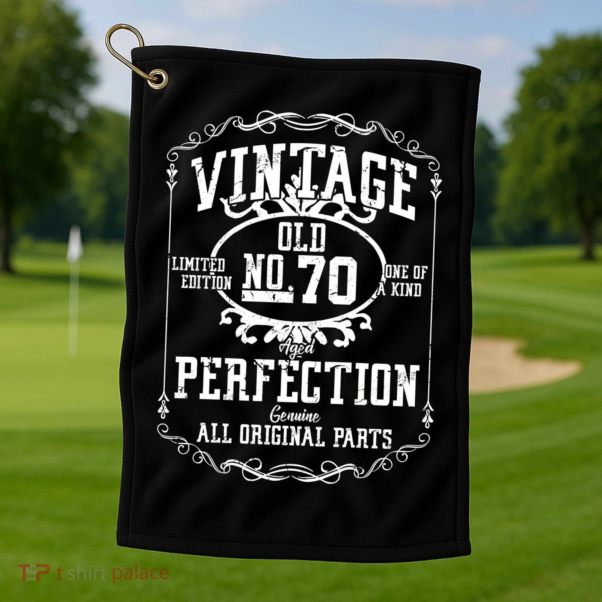 70th Birthday Genuine All Original Parts Golf Towel