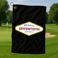 70th Birthday Las Vegas Fabulous Seventieth Golf Towel thumb 1