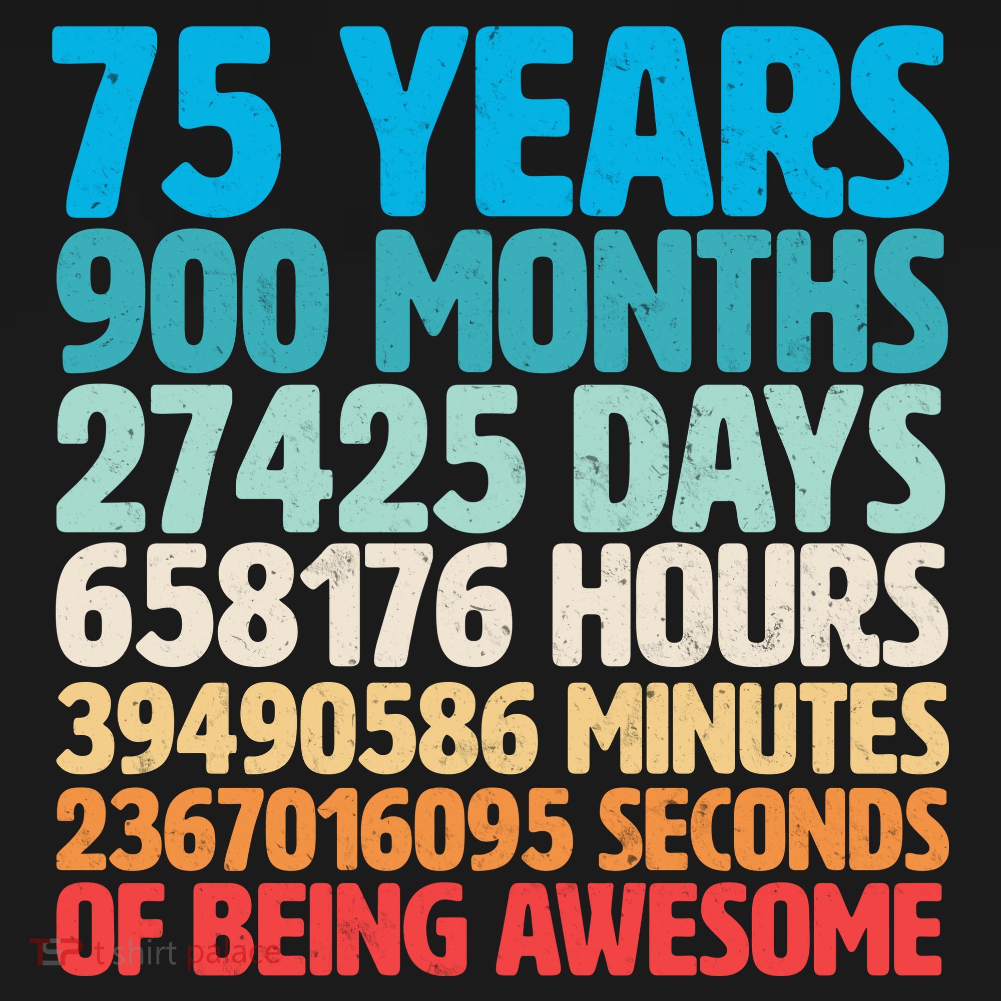 75 Years Of Being Awesome Birthday Time Breakdown Hoodie