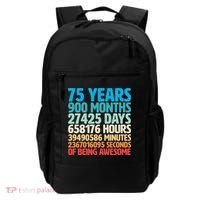 75 Years Of Being Awesome Birthday Time Breakdown Backpack thumb 0