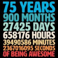75 Years Of Being Awesome Birthday Time Breakdown Women's Hoodie thumb 2
