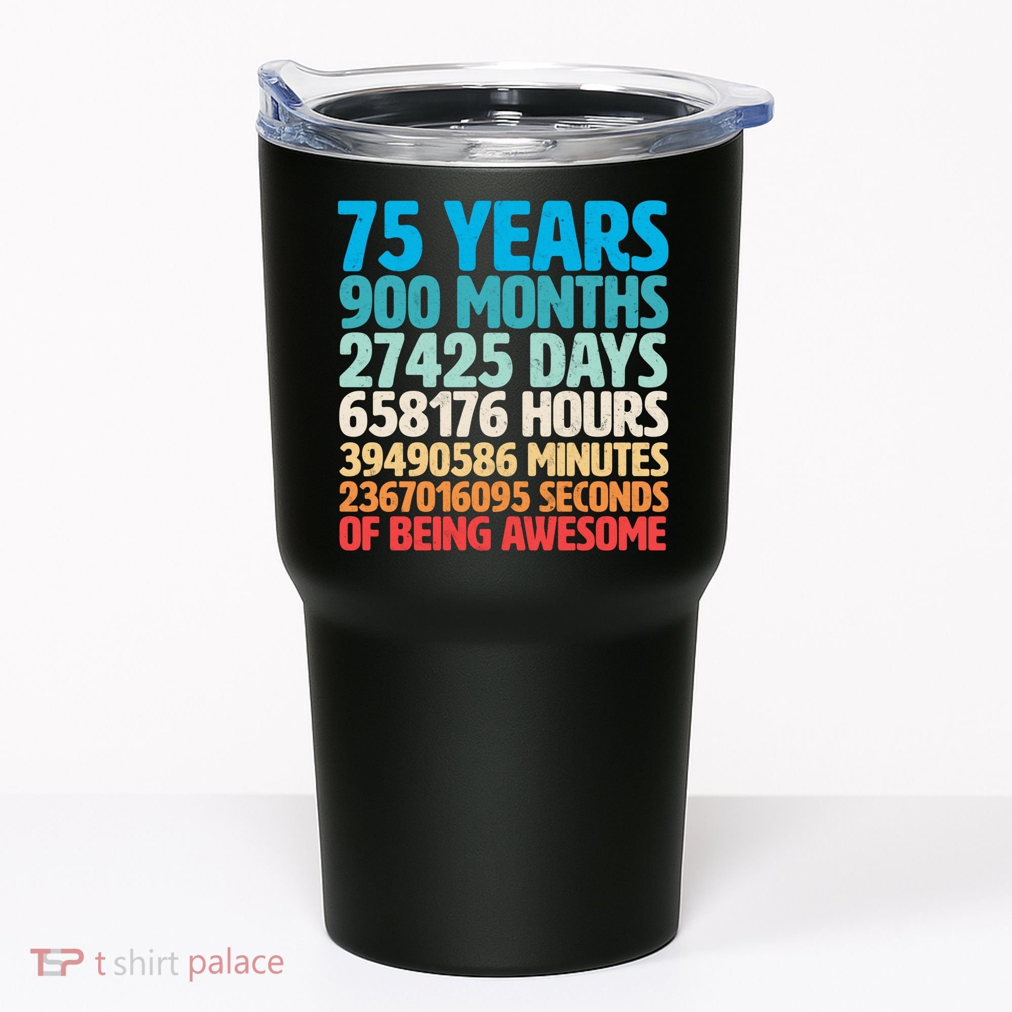 75 Years Of Being Awesome Birthday Time Breakdown Tumbler
