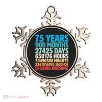 75 Years Of Being Awesome Birthday Time Breakdown Ornament thumb 0