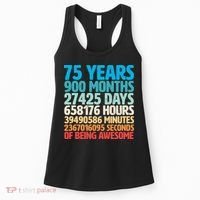 75 Years Of Being Awesome Birthday Time Breakdown Women's Tank Top thumb 0