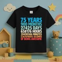 75 Years Of Being Awesome Birthday Time Breakdown Toddler T-Shirt thumb 3