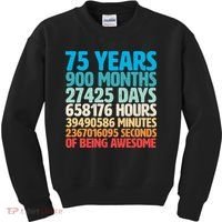 75 Years Of Being Awesome Birthday Time Breakdown Kids Sweatshirt thumb 0