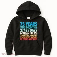 75 Years Of Being Awesome Birthday Time Breakdown Kids Hoodie thumb 0