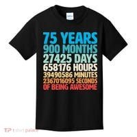 75 Years Of Being Awesome Birthday Time Breakdown Kids T-Shirt thumb 0