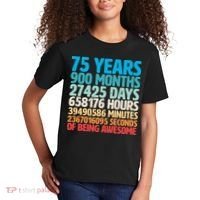 75 Years Of Being Awesome Birthday Time Breakdown Kids T-Shirt thumb 2