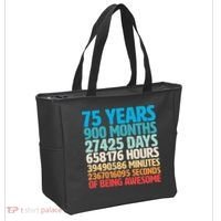 75 Years Of Being Awesome Birthday Time Breakdown Tote Bag thumb 2