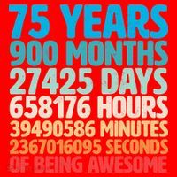75 Years Of Being Awesome Birthday Time Breakdown Santa Hat thumb 1
