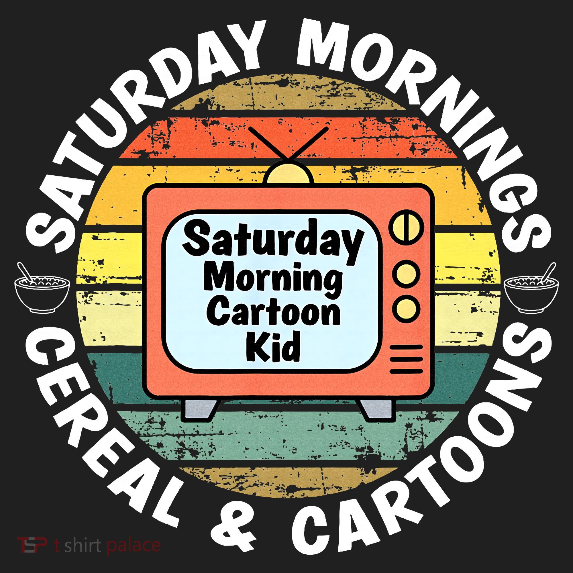 70s 80s 90s Retro Saturday Mornings Cereal And Cartoons Five-Panel Snapback Cap
