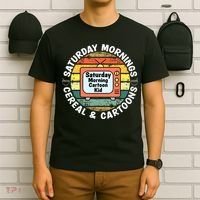 70s 80s 90s Retro Saturday Mornings Cereal And Cartoons T-Shirt thumb 6
