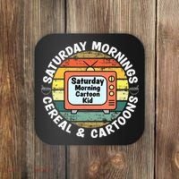 70s 80s 90s Retro Saturday Mornings Cereal And Cartoons Coaster thumb 0