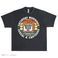 70s 80s 90s Retro Saturday Mornings Cereal And Cartoons Urban Oversized Heavyweight T-Shirt thumb 0