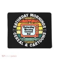 70s 80s 90s Retro Saturday Mornings Cereal And Cartoons Mousepad thumb 0