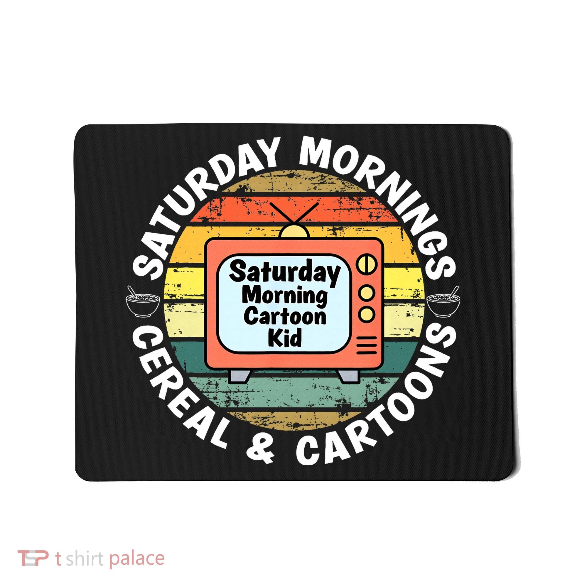 70s 80s 90s Retro Saturday Mornings Cereal And Cartoons Mousepad