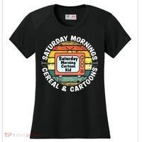 70s 80s 90s Retro Saturday Mornings Cereal And Cartoons Women's Cooling Performance Crew T-Shirt thumb 0