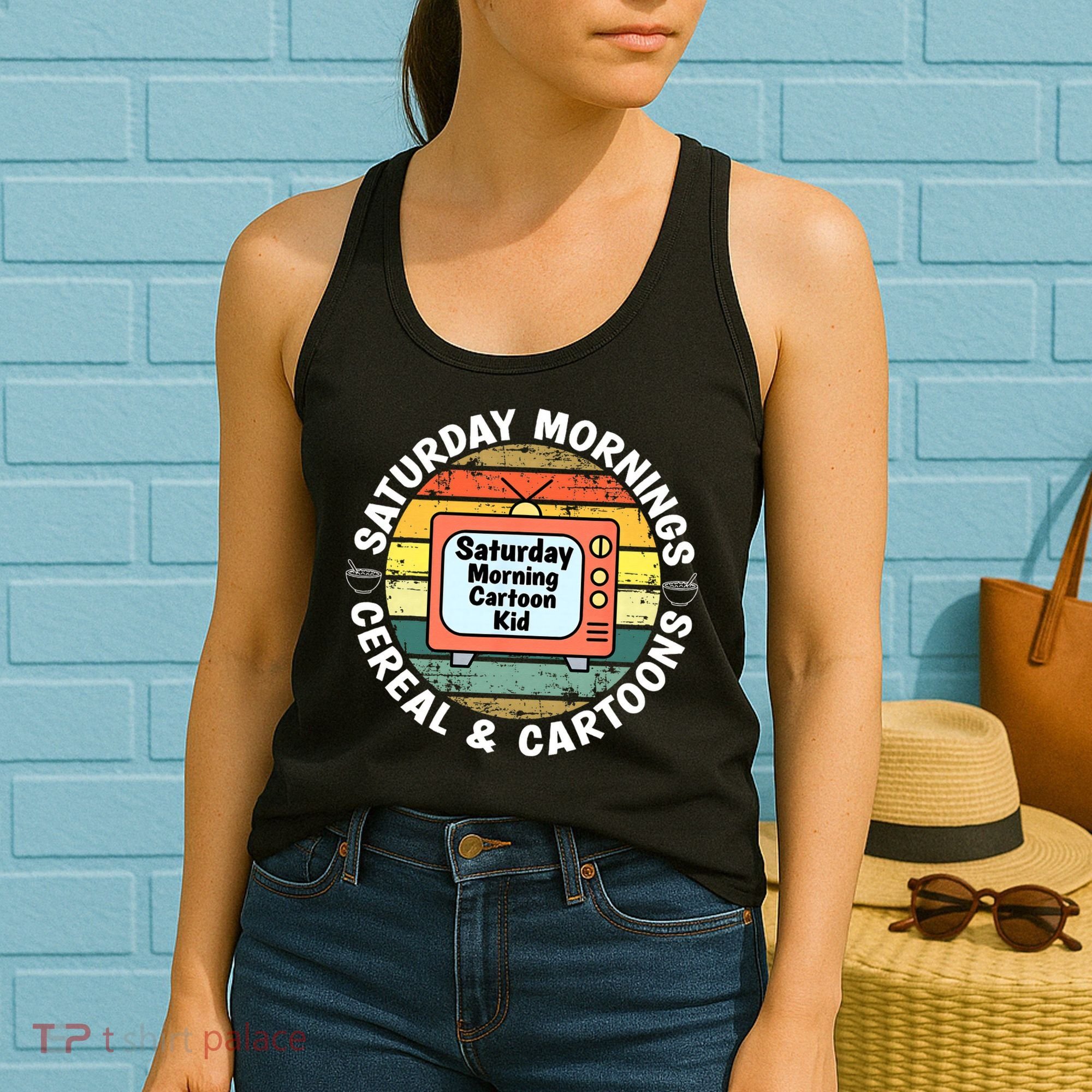 70s 80s 90s Retro Saturday Mornings Cereal And Cartoons Women's Tank Top