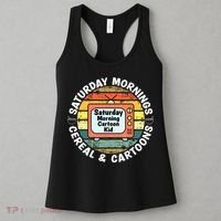 70s 80s 90s Retro Saturday Mornings Cereal And Cartoons Women's Tank Top thumb 3